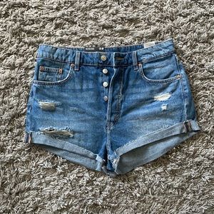 NWT high waist 5 button denim shorts
